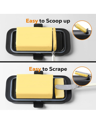 Plato de Mantequilla Hermético Pisol Grande 250g Negro