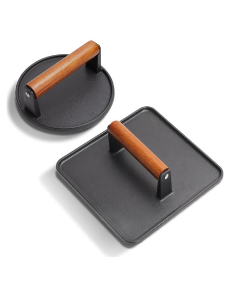 Prensa de Tocino y Hamburguesa de Hierro Fundido 10" y 7"