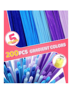 Limpiapipas Chenille IOOLEEM 200pcs 5 Colores para Manualidades 2