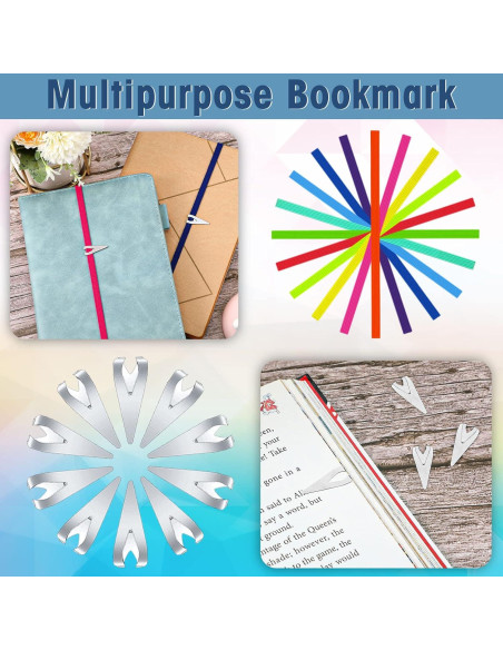 Juego de 20 Marcadores de Libros Elásticos Zonon Multicolor