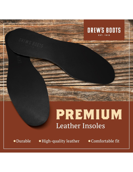 Plantillas de Cuero Drew para Botas - Comodidad y Soporte Plantillas de Cuero Drew para Botas - Comodidad y Soporte