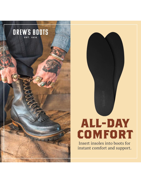 Plantillas de Cuero Drew para Botas - Comodidad y Soporte Plantillas de Cuero Drew para Botas - Comodidad y Soporte