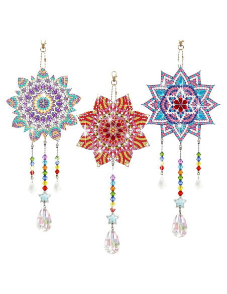 Kit de Suncatcher Macarrie 3 Piezas Flor Vintage DIY