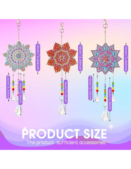 Kit de Suncatcher Macarrie 3 Piezas Flor Vintage DIY