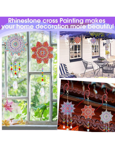 Kit de Suncatcher Macarrie 3 Piezas Flor Vintage DIY