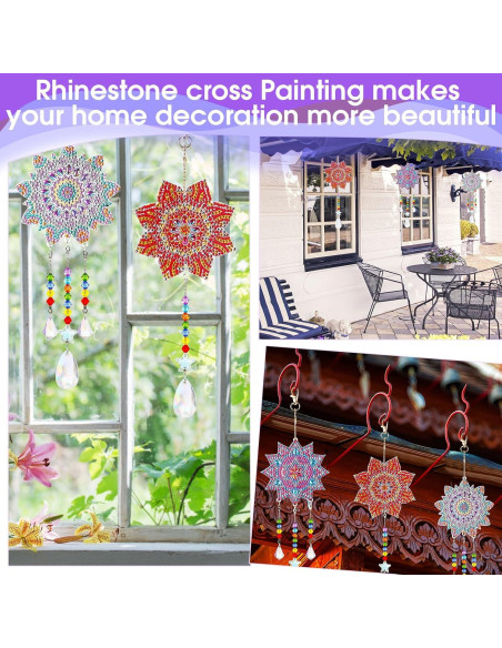 Kit de Suncatcher Macarrie 3 Piezas Flor Vintage DIY