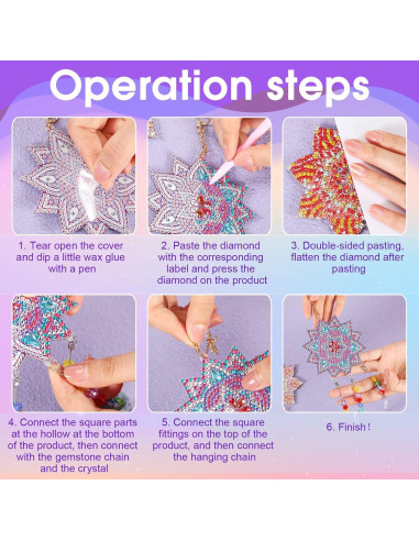 Kit de Suncatcher Macarrie 3 Piezas Flor Vintage DIY