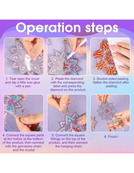 Kit de Suncatcher Macarrie 3 Piezas Flor Vintage DIY