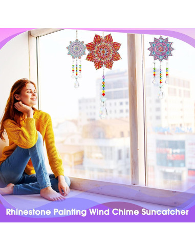 Kit de Suncatcher Macarrie 3 Piezas Flor Vintage DIY