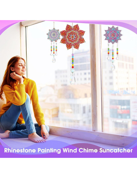 Kit de Suncatcher Macarrie 3 Piezas Flor Vintage DIY