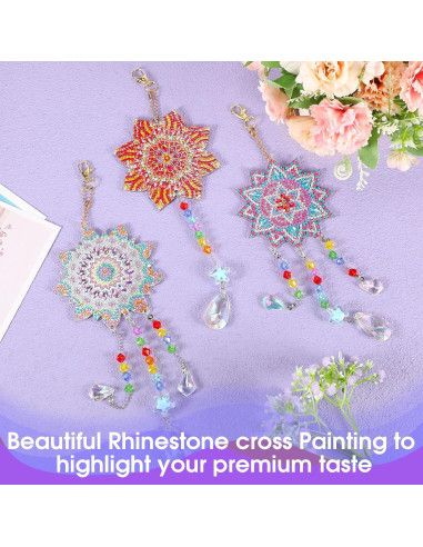 Kit de Suncatcher Macarrie 3 Piezas Flor Vintage DIY