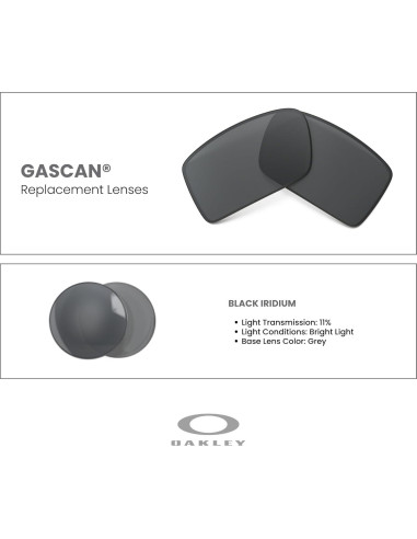 Lentes de Reemplazo Oakley Gascan OO9014 Iridium Negro + Kit