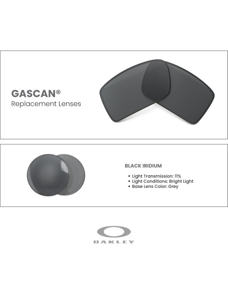 Lentes de Reemplazo Oakley Gascan OO9014 Iridium Negro + Kit Lentes de Reemplazo Oakley Gascan OO9014 Iridium Negro + Kit