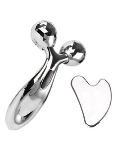 Juego de Gua Sha y Rodillo Facial YXGJMYGS Acero Inoxidable