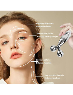 Juego de Gua Sha y Rodillo Facial YXGJMYGS Acero Inoxidable 2