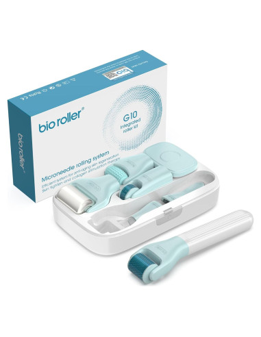 Kit Derma Roller 10 en 1 CIRNCR con 9 Cabezas Reemplazables