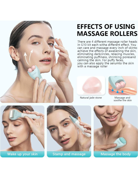 Kit Derma Roller 10 en 1 CIRNCR con 9 Cabezas Reemplazables Kit Derma Roller 10 en 1 CIRNCR con 9 Cabezas Reemplazables