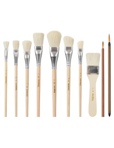 Juego de 10 Pinceles de Cerámica Arucxlzq - Pelo de Cabra