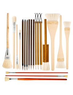 Juego de 20 Pinceles para Esmalte de Cerámica PEUTIER
