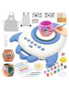 Kit de Rueda de Alfarería deAO para Niños 3+ con Arcilla y Pintura