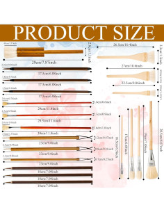 Juego de 20 Pinceles para Esmalte de Cerámica PEUTIER 2