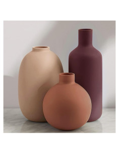 Conjunto de 3 Jarrones de Cerámica Smiletag Modernos 22.5cm