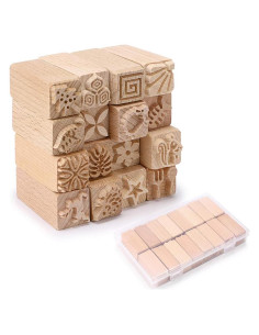 Conjunto de 16 Sellos de Madera OwnMy para Arcilla 5cm
