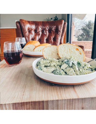 Juego de 4 Tazones de Cerámica Mora 1.04L Blanco Vainilla