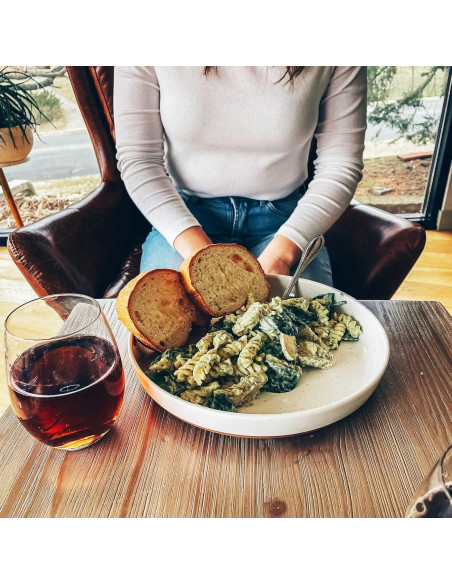 Juego de 4 Tazones de Cerámica Mora 1.04L Blanco Vainilla