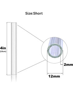 Tuberías de vidrio soplado VOVOH 100mm reutilizables - 5 piezas 2