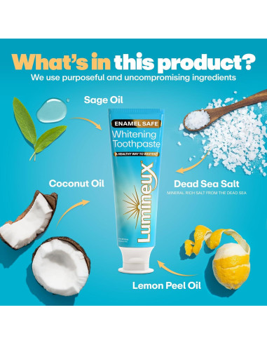 Kit de Blanqueamiento Dental Lumineux - 6 Pastas, 6 Enjuagues, 2 Tiras, 2 Bolígrafos - Sin Sensibilidad