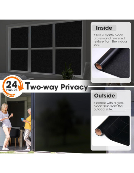 Película Blackout Coavas 114.8x299.7cm Vinilo UV Privacidad