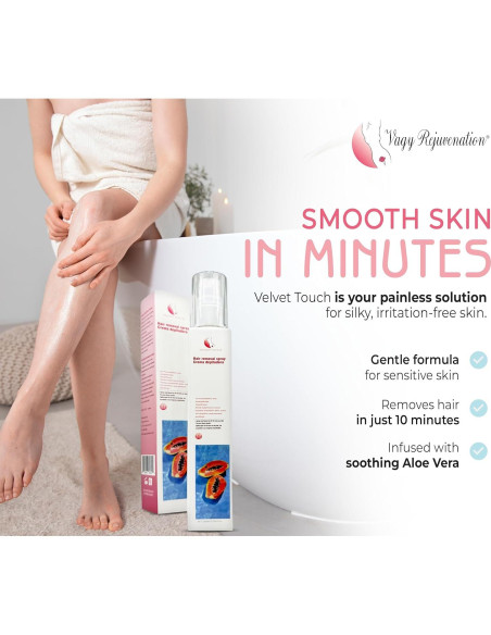Crema Depilatoria Velvet Touch 100ml - Piel Sensible Sin Dolor