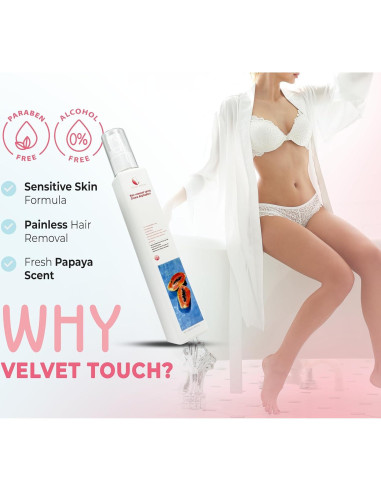 Crema Depilatoria Velvet Touch 100ml - Piel Sensible Sin Dolor