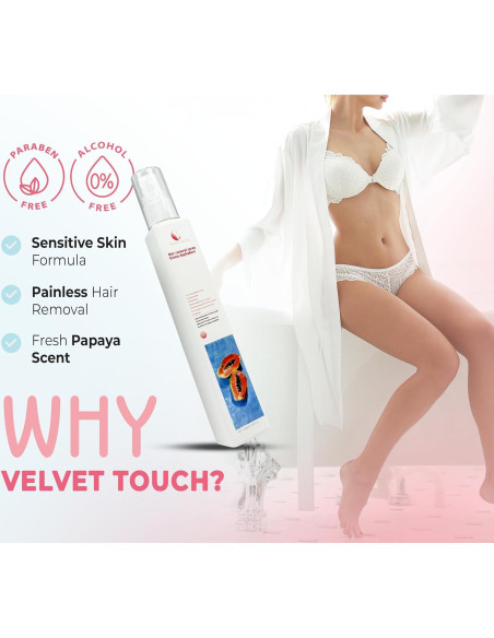 Crema Depilatoria Velvet Touch 100ml - Piel Sensible Sin Dolor