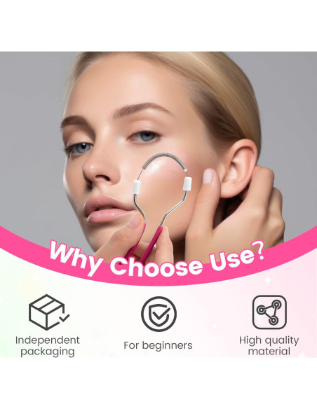 Removedor de Vello Facial Manual YALOJE 2pcs Acero Inoxidable