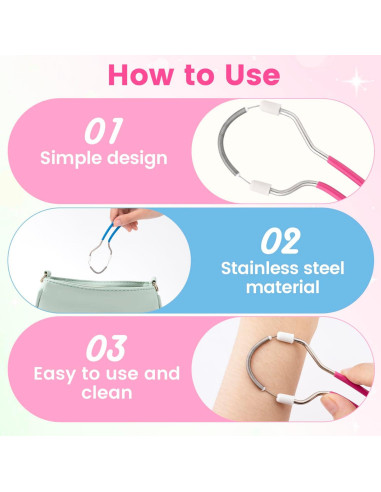 Removedor de Vello Facial Manual YALOJE 2pcs Acero Inoxidable