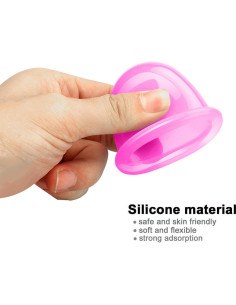 MAFLY Juego de Ventosas de Silicona 7 Piezas Rosa Masaje 2