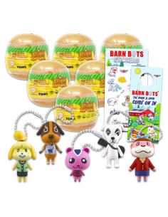 Conjunto de Fiesta Animal Crossing - 6 Figuras Misteriosas y Stickers