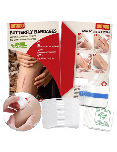 Kit de Cierre de Heridas Dotodo 4PCS - Vendajes Mariposa