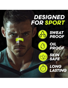 Tiras Nasales Neón Rendimiento - 60 Unidades para Deporte y Sueño 2