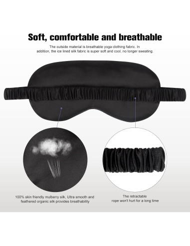 2Pack Máscaras de Sueño de Seda IEKEODI - Antifaz Oscurecedor