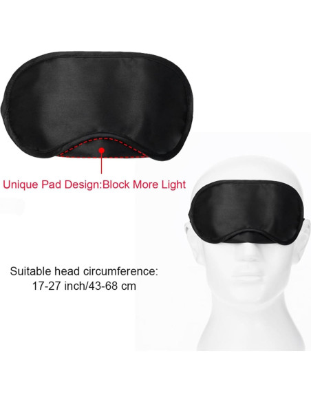 Mudder Máscara de Ojos para Dormir con Almohadilla Nasal - Paquete de 10