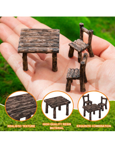 Conjunto de Muebles Miniatura de Jardín de Hadas 11 Piezas