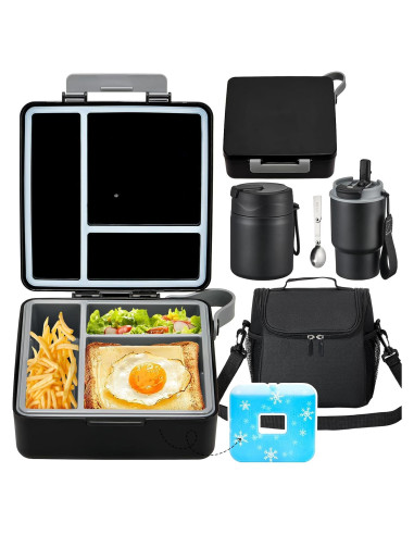 Juego de Almuerzo Pawtong: Caja Bento, Termo 500ml, Botella 400ml