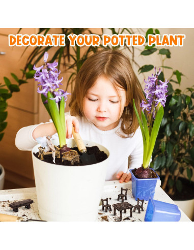 Conjunto de Muebles Miniatura de Jardín de Hadas 11 Piezas