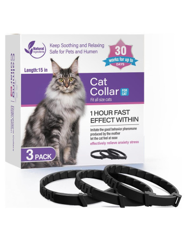 Collares Calmantes para Gatos CHANSON - 3 Unidades Ajustables