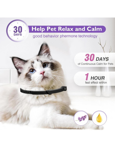 Collares Calmantes para Gatos CHANSON - 3 Unidades Ajustables