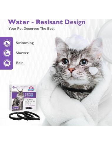 Collares Calmantes para Gatos CHANSON - 3 Unidades Ajustables