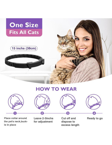 Collares Calmantes para Gatos CHANSON - 3 Unidades Ajustables